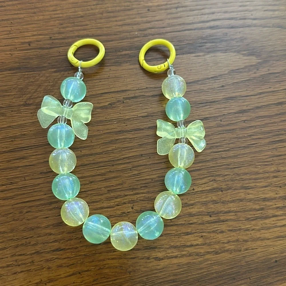 Beaded charm keychain
